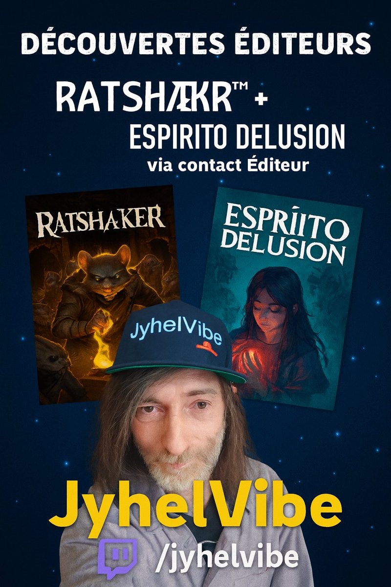 JyhelVibe's tweet photo. 🎮 Live spécial aujourd’hui 9h !
On découvre RATSHAKER™ + Espirito Delusion offerts par les éditeurs 🙌
👉 https://t.co/Y8NaCw9rXh
#Multigaming #TwitchFR #IndieGame #RATSHAKER #EspiritoDelusion #Streamer #GamingCommunity #FunAndChill #JyhelVibe #LetsPlay https://t.co/lb6afRYWsB