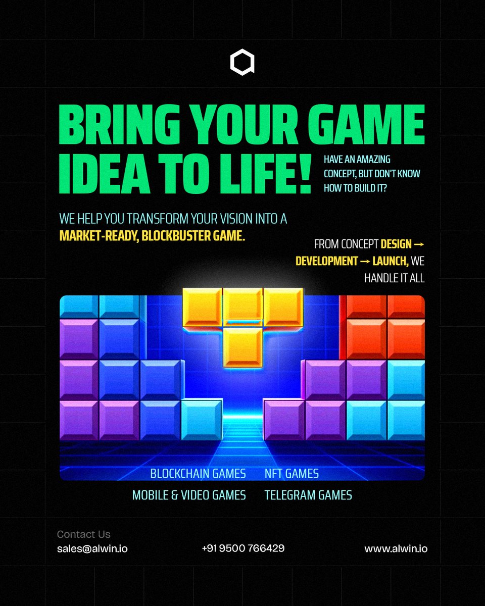 AlwinTechnology's tweet image. Most #game ideas fail not because they’re bad… but because they never leave the imagination stage.

💡 At WeAlwin, we transform concepts into market-ready #games — secure, scalable, and fun.
Ready to level up? 🎮🚀

#GameDevelopment #BlockchainGaming #MobileGames