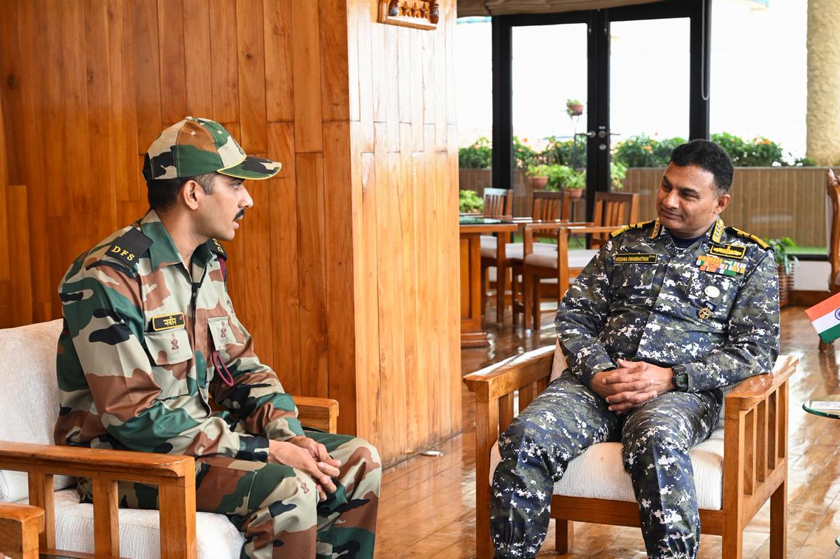 The Flag Officer Commanding in Chief Western Naval Command, Vice Admiral Krishna Swaminathan, AVSM, VSM felicitated Shri Naveen, Fireman ND(Mb), for winning 4 Gold &amp; 1 Silver at the World Police &amp; Fire Games 2025, Alabama. His feat against global competitors brings pride to the