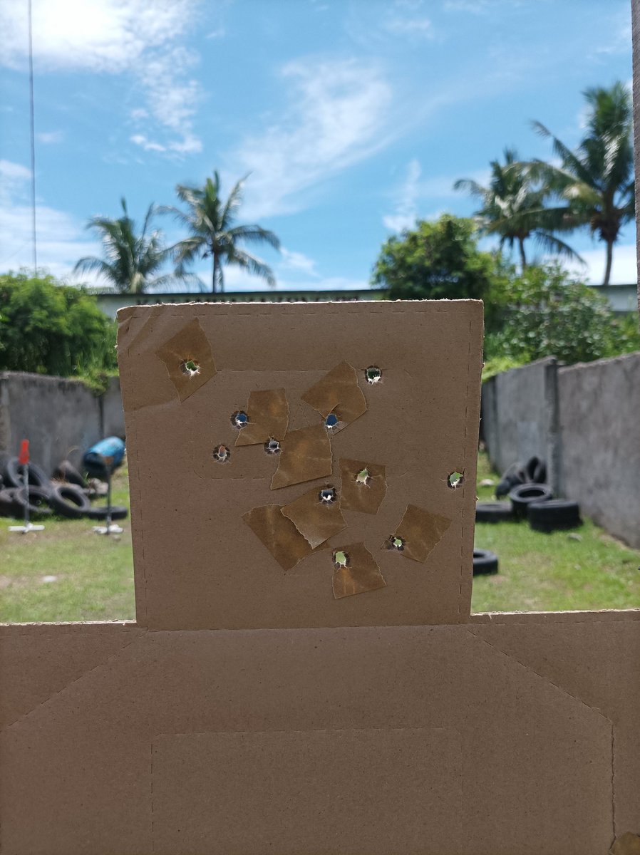 Be Me Finished Work at Night
Gets a Call from friends who returned from Overseas.
F: "Get over here we at the Range we gonna shoot 9mm and 556"
Me: "Say Less"

I'm amazed I can still do grouping this close even when sleep deprived.