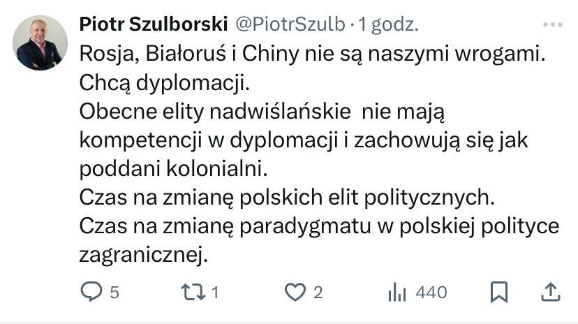 Hej <a href="/SlawomirMentzen/">Sławomir Mentzen</a> <a href="/krzysztofbosak/">Krzysztof Bosak 🇵🇱</a> czy ten Członek Zarządu Lubuskiego Ruchu Narodowego prezentuje stanowisko całej Konfederacji❓Bo jeśli tak to kij wam w oko przyjaciele Putina.