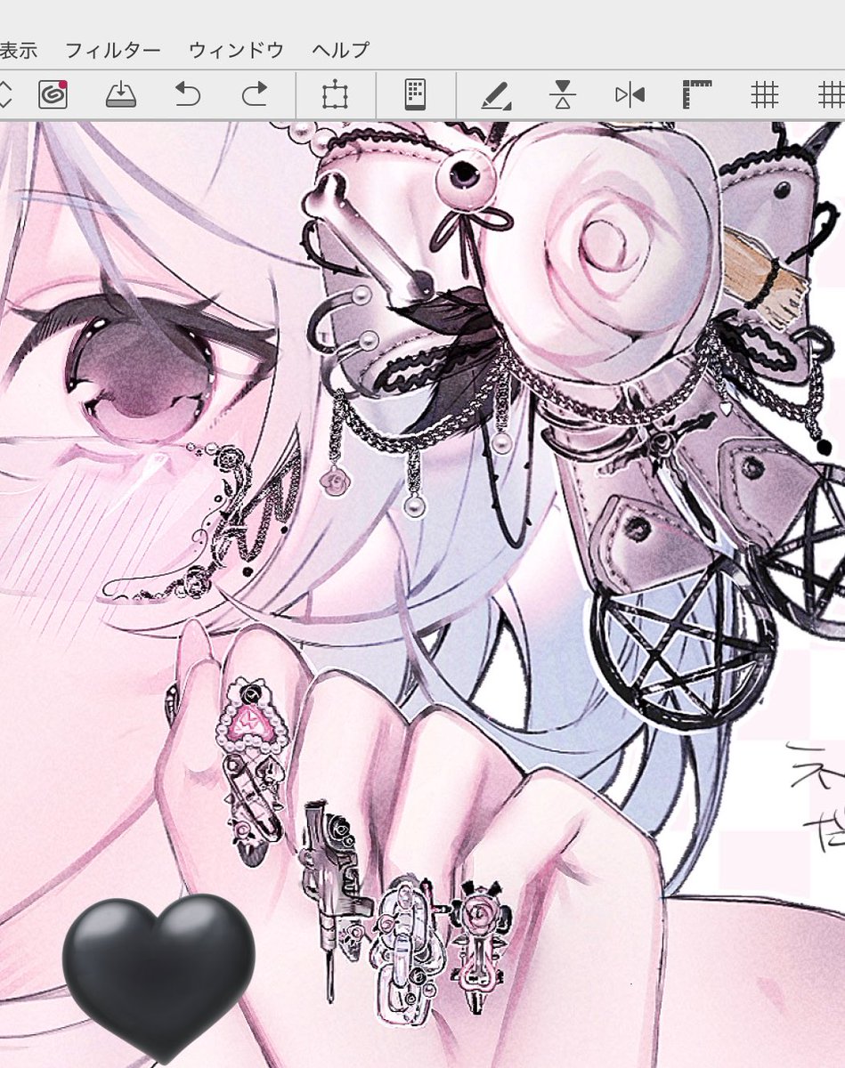 ネイル描けて満足 逆にそれ以外は不服なのでボツ🪦RIP