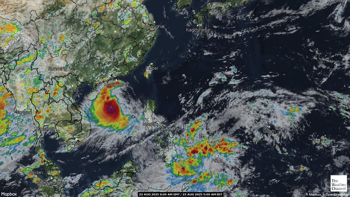 23-8-68

16:00 ภาพดาวเทียมย้อมสีจาก TWC แสดงกลุ่มฝนในเอเชียตะวันออกเฉียงใต้และโซนตะวันตกของมหาสมุทรแปซิฟิกเวลานี้