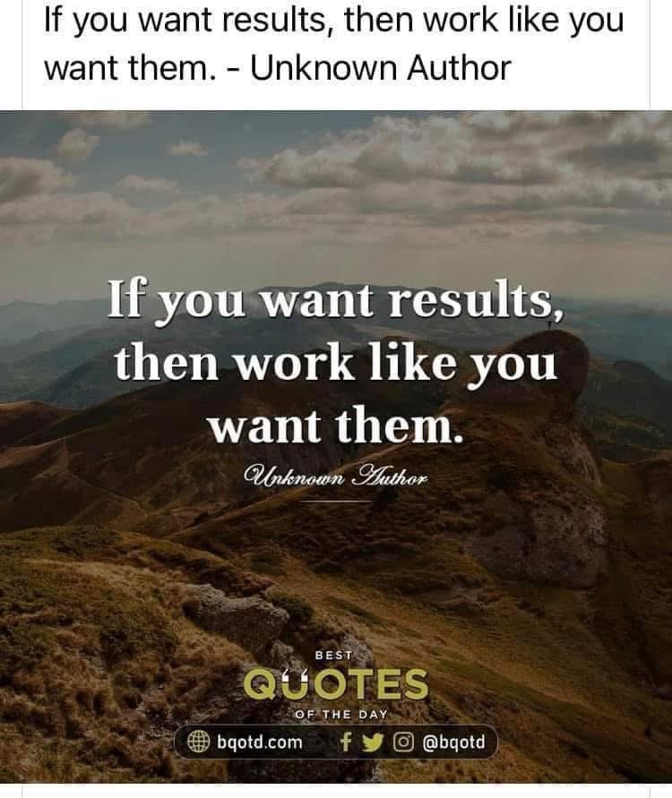 Bottom line is work!