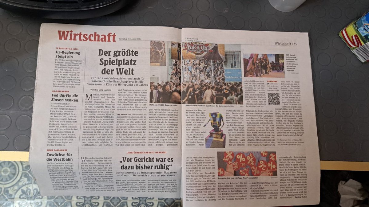 Heute mal Gaming in der <a href="/kleinezeitung/">Kleine Zeitung</a> #Gamescom25 #Gamescom2025