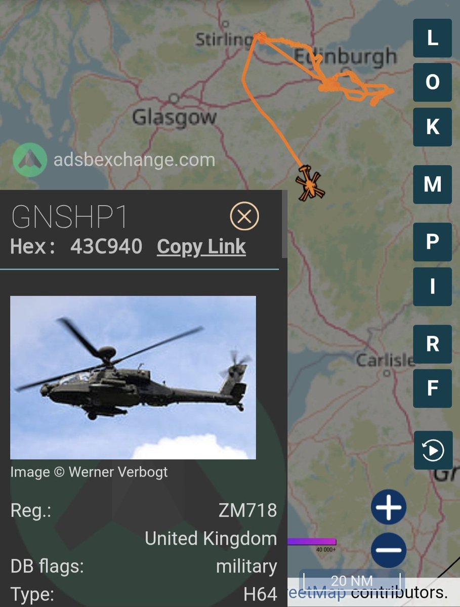 Apache gunship flight. They're onto us. 😮

globe.adsbexchange.com/?icao=43c940