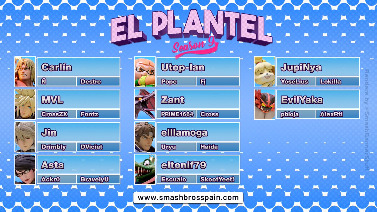 📰 EL PLANTEL - Season 9 (Ken - Incineroar)
Solo diez en esta ocasión, pero diez de los más populares del país. 

✍️ Redactado por: <a href="/angeloti12uwu/">angeloti12 😎 // Comms Open!! ✉️</a>

🖇️ Más información: smashbrosspain.com/noticias/el-pl…

#SmashBros #ElPlantel