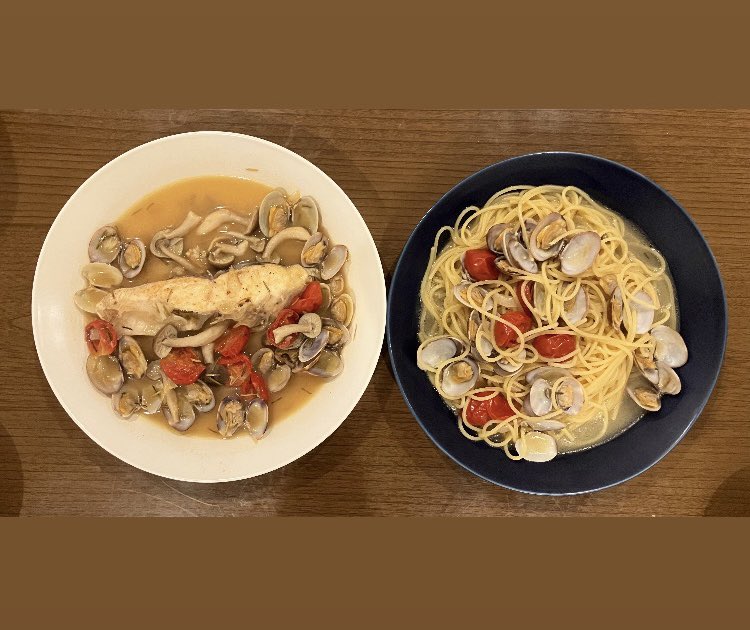 ふるさと納税でクラフトビール届いた〜！アクアパッツァと合わせると良いって書いてあったから作ってみた！🐟