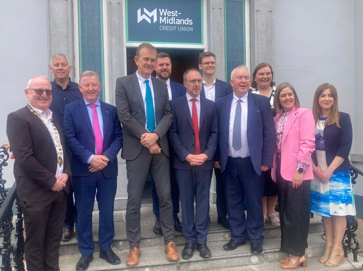 Yesterday I was delighted to attend the official launch of West-Midlands Credit Union in Tuam.

Congratulations to the Board, management, staff and members on reaching this important milestone, and I wish West-Midlands Credit Union every success into the future.