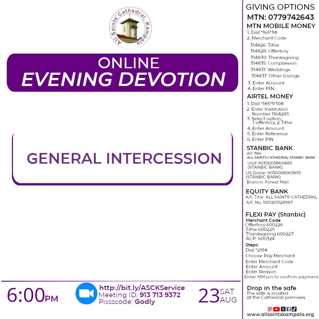 Join us for Evening Devotion (Online Only) on Saturday, 23rd August 2025 at 6pm. Invite a friend !!
#ASCKEveningDevotion #Prayer #ASCKChurchOnline