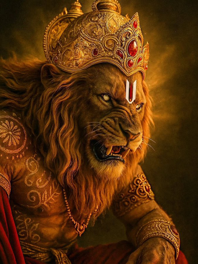 One roar of Narasimha is enough to silence Adharmis! 🚩🔥