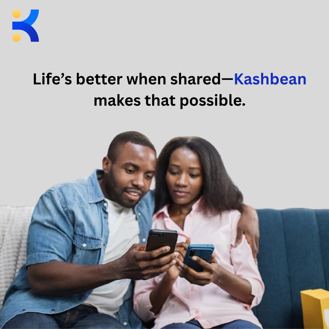 kashbeankenya's tweet image. Life’s better when shared—Kashbean makes that possible. Split, save, and succeed together. #Kashbean #ShareSmart #TogetherBetter #FintechLove #DigitalCouples #NairobiTrends