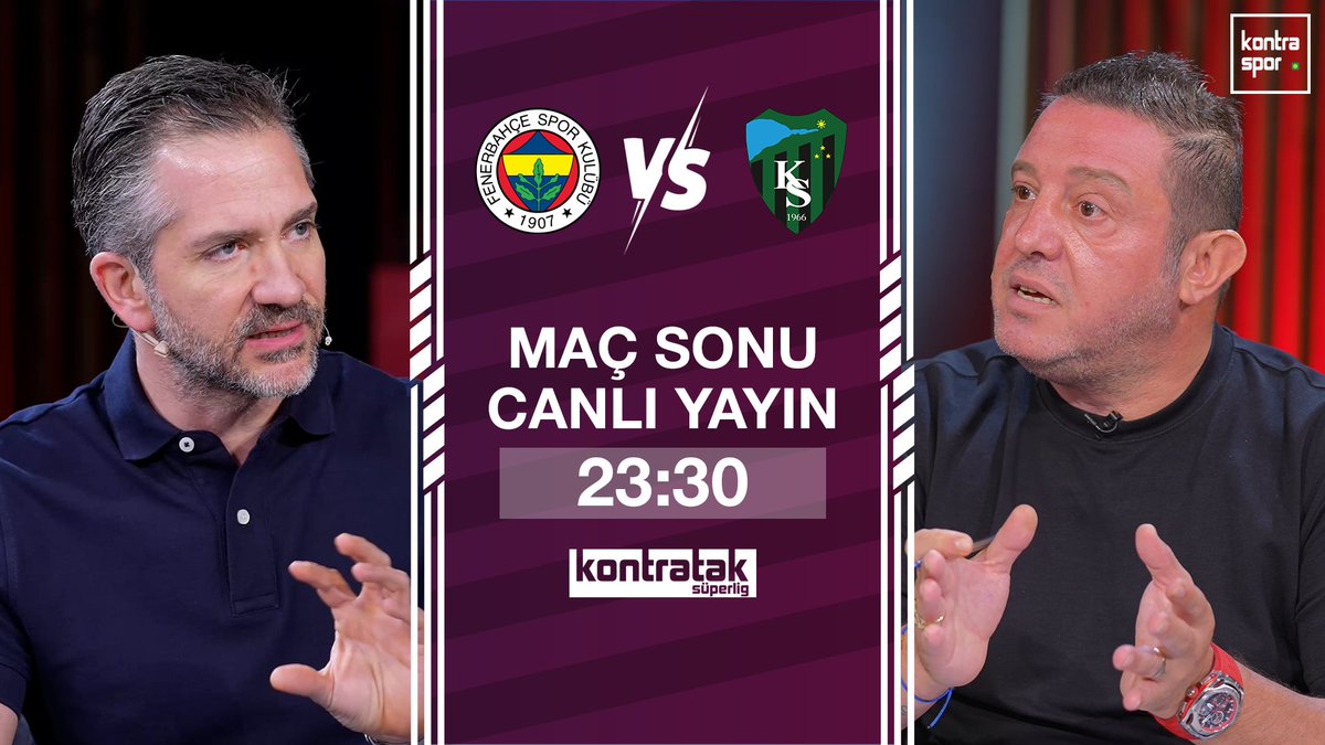 Kontraspor (@kontrasporcom) on Twitter photo 🆚 Fenerbahçe - Kocaelispor
🇹🇷 Süper Lig
▶ 23.30
🗣️ <a href="/NihatKahveci8/">Nihat Kahveci 🇹🇷</a> ve <a href="/nebilevren/">Hussein Nebil Evren</a> maç sonunu canlı yayınla Kontratak'ta değerlendiriyor.
📺 youtube.com/live/IzKqKSPeh… 🆚 Fenerbahçe - Kocaelispor
🇹🇷 Süper Lig
▶ 23.30
🗣️ <a href="/NihatKahveci8/">Nihat Kahveci 🇹🇷</a> ve <a href="/nebilevren/">Hussein Nebil Evren</a> maç sonunu canlı yayınla Kontratak'ta değerlendiriyor.
📺 youtube.com/live/IzKqKSPeh…