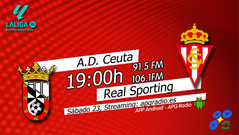 🔴HOY, EN LA BANQUETA DEPORTIVA🔴
🕖 19:00h (Previa desde las 18:45h)
🏟️ Alfonso Murube 
⚽️ <a href="/ADCeuta_FC/">AD CEUTA FC</a>  🆚 <a href="/RealSporting/">Real Sporting</a> 
🎙️ <a href="/pelayoAR10/">Pelayo Alijostes</a> 
📻 91.5 - 106.1FM Asturias
🖥️ apqradio.es
📱 bit.ly/3oFv0HI