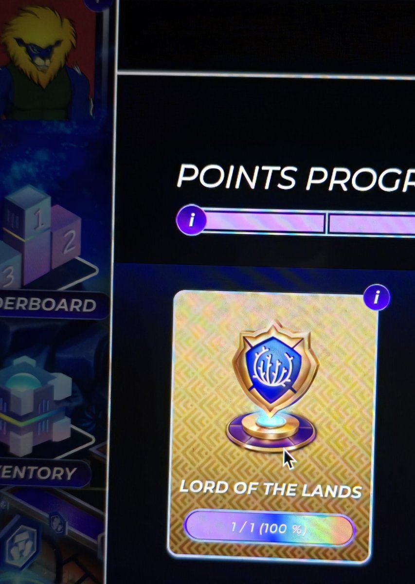 _JayCro's tweet photo. GM Lions. Wanted to share some #ManeCity Progress
-Got my first achievement(Lord of the lands) 
-Reached level 100 Avatar 
The next goal is Top 500 on the leader board, currently sitting at 618. 
Let's #CRO 🦁 https://t.co/fBb7nVIFLQ