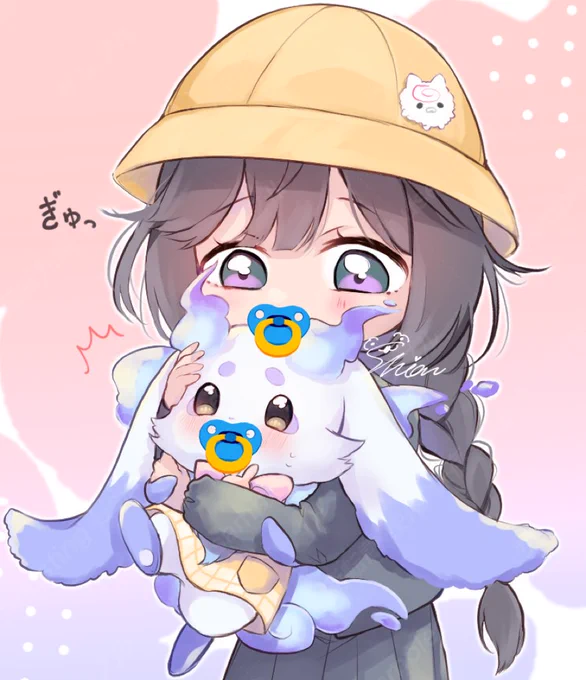 #可愛い絵を描いておしゃぶりを付けるタグ ྀི