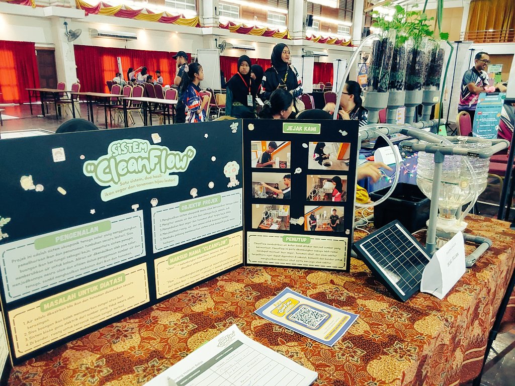 TvTellian's tweet image. &quot;Teruja untuk menyertai Karnival STEM@MUKAH 2025 dengan projek CleanFlow kami! 🌿 CleanFlow menggabungkan konsep Akuaponik untuk mewujudkan sistem yang mesra alam. #CleanFlow #Akuaponik #STEMMUKAH2025 #InovasiHijau #TeknologiLestari #KarnivalSTEM&quot;