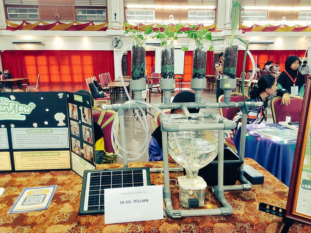 TvTellian's tweet image. &quot;Teruja untuk menyertai Karnival STEM@MUKAH 2025 dengan projek CleanFlow kami! 🌿 CleanFlow menggabungkan konsep Akuaponik untuk mewujudkan sistem yang mesra alam. #CleanFlow #Akuaponik #STEMMUKAH2025 #InovasiHijau #TeknologiLestari #KarnivalSTEM&quot;