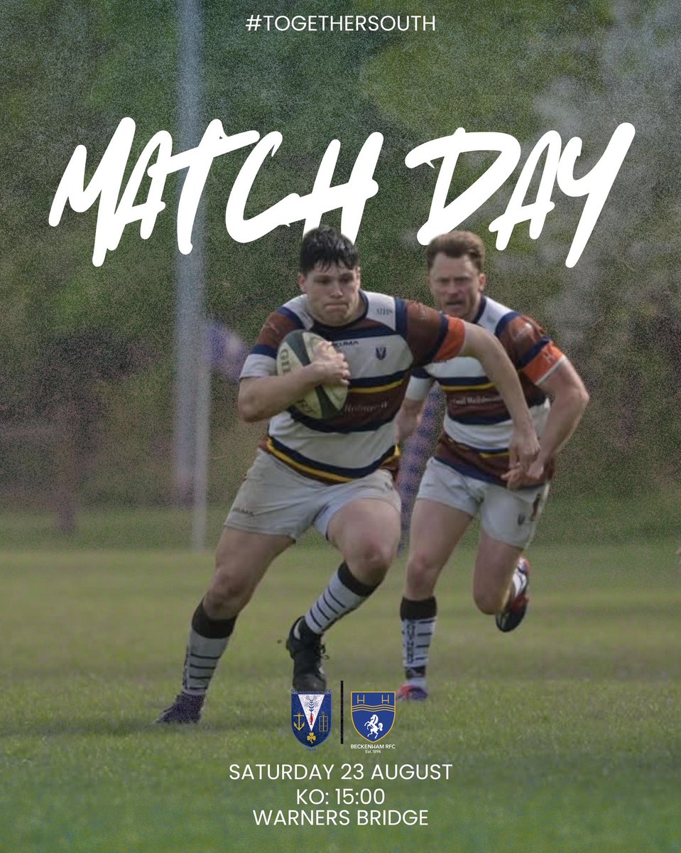 Rugby is back at the bridge 🌶️

Head down to kick start the 2025/26 season ahead of a 15:00 KO as we welcome <a href="/BeckenhamRFC/">Beckenham RFC</a> to Warners Bridge.

#TogetherSouth