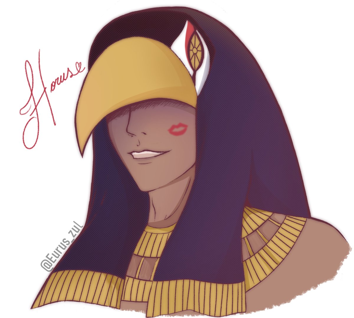 drawing of Horus💙 in today's live stream !! #ENNEAD  #EnneadHorus #Horus #엔네아드