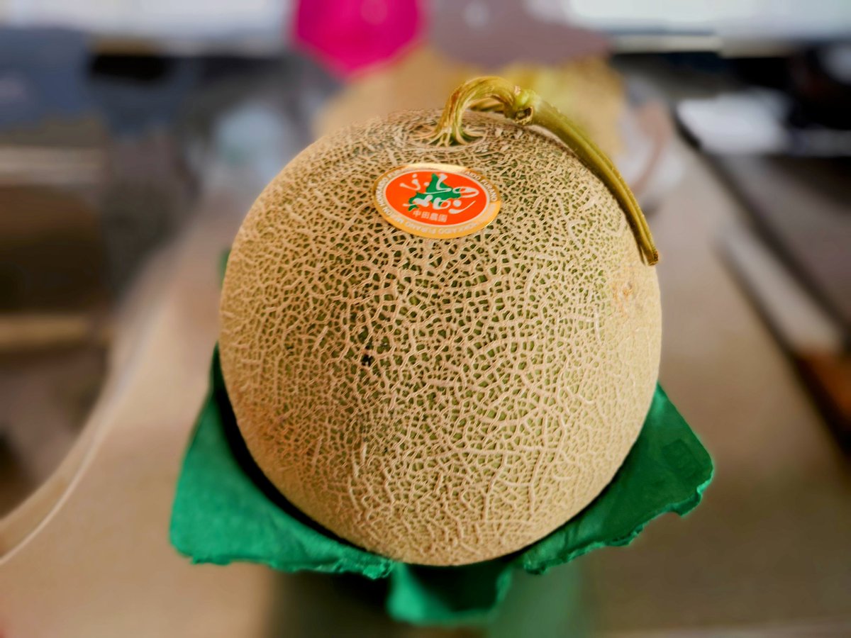 w2_k_h's tweet image. ふらのメロン🍈食べ頃になったのでいただきます！！
#北海道中田農園 　にて購入🍈
人は美味しいものを食べるとう〜んと言って目が丸くなる笑
また来年も買います!!