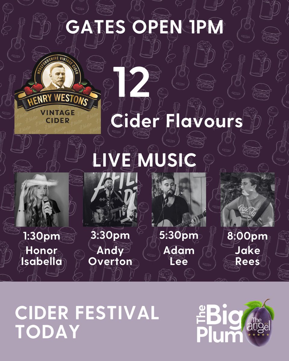 FREE ENTRY - Booking not required

£5 per pint. See you later!

#angelpershore #pershore #pershoreplumfestival #ciderfestival #visitpershore #worcestershire #whatsonworcestershire