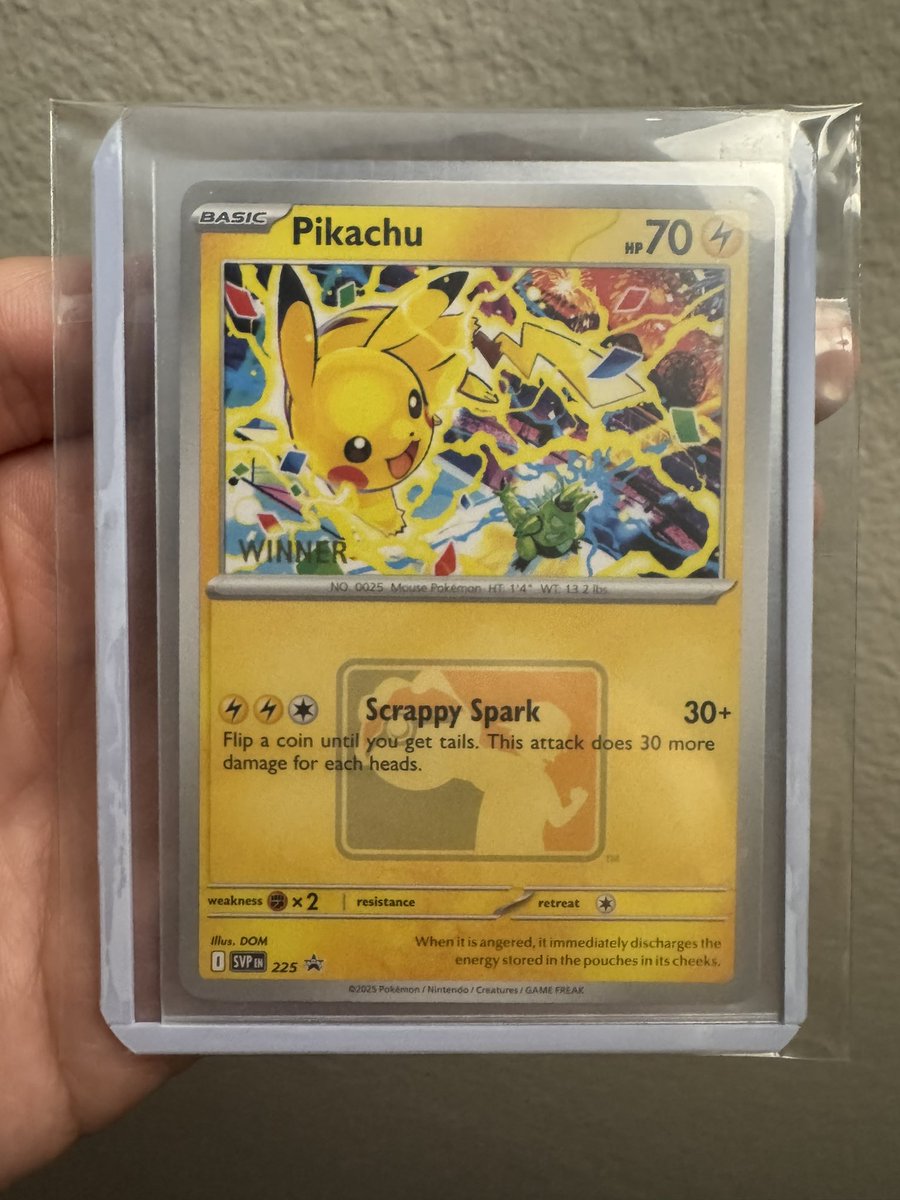 I won another Pokemon tournament today and was awarded this neat promo + some other stuff

This card alone is worth more money than I've won from any singular fgc tournament 😵‍💫