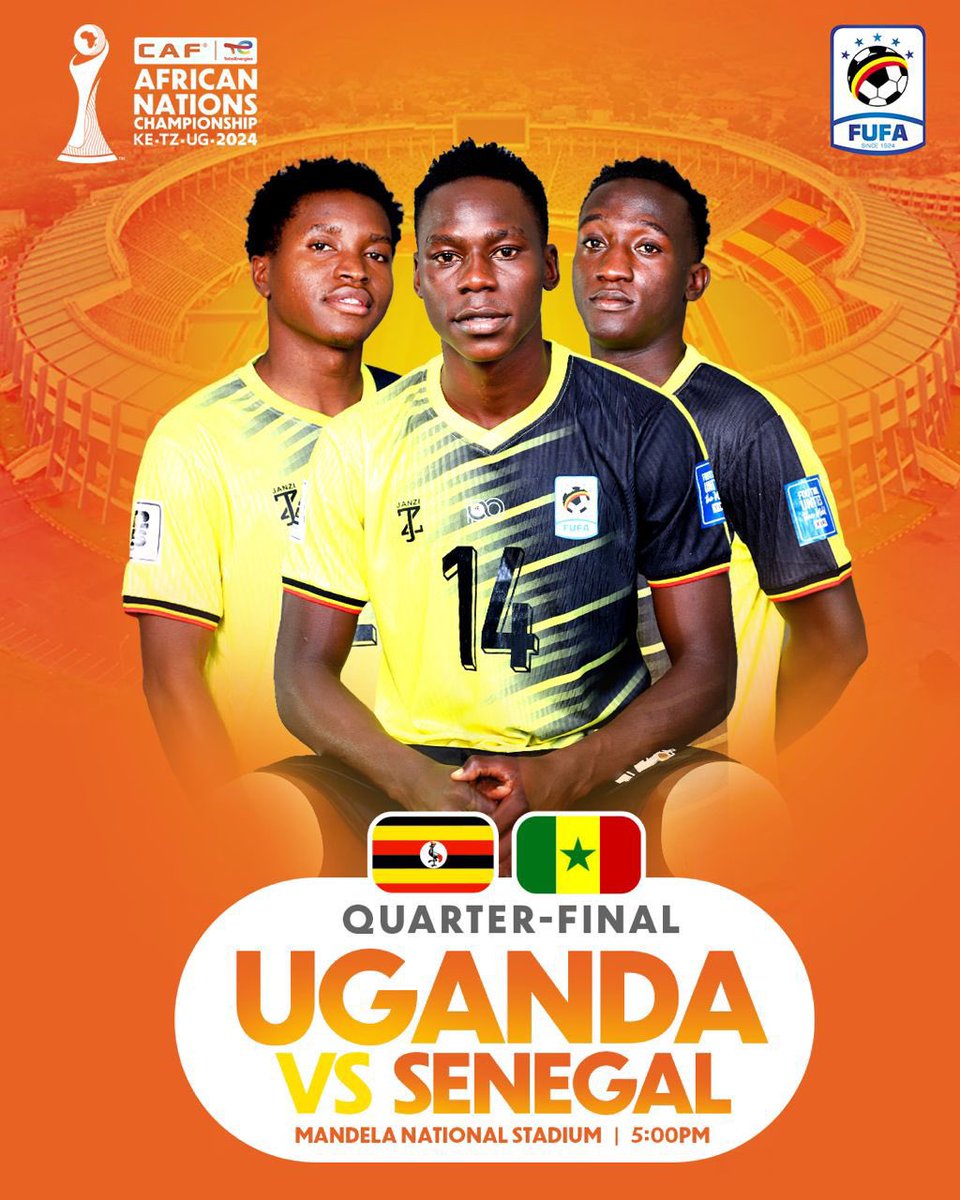 KATUMBA SALIM (@katumbasalim) on Twitter photo The day is here; <a href="/UgandaCranes/">Uganda Cranes</a> Vs Senegal| 5PM <a href="/mandelastadium/">Mandela National Stadium</a>.
We are going to the Finals.
Amen The day is here; <a href="/UgandaCranes/">Uganda Cranes</a> Vs Senegal| 5PM <a href="/mandelastadium/">Mandela National Stadium</a>.
We are going to the Finals.
Amen