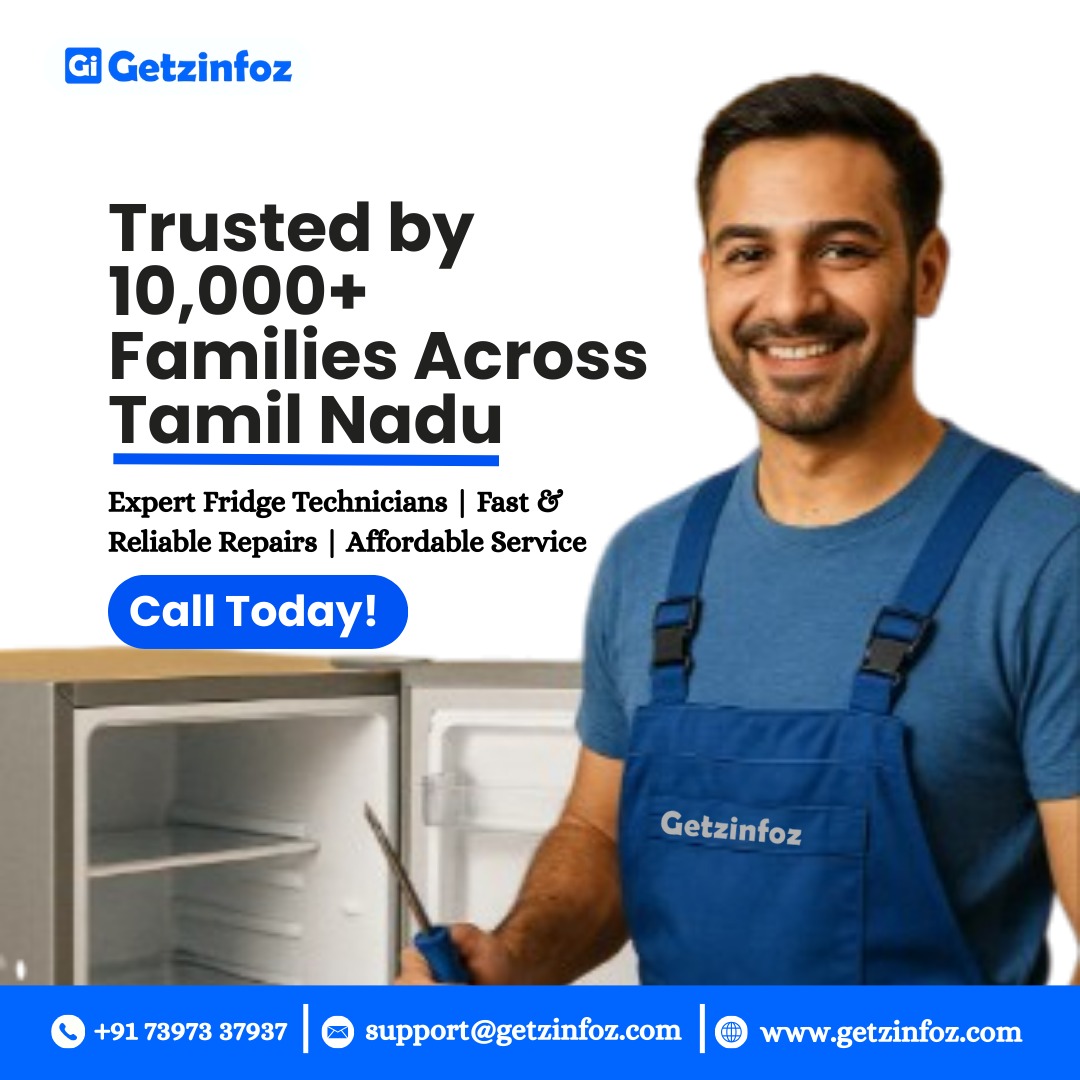 GetzInfoz's tweet photo. Why stress over fridge breakdowns? Join 10,000+ families who trust our expert technicians for fast & reliable repairs in Chennai.
Book now: https://t.co/zzSwmGvRqf
#RefrigeratorCare #Getzinfoz #FridgeRepairExperts #ChennaiServices #ReliableTechnicians #FastFixes https://t.co/HYLl9KS4NC