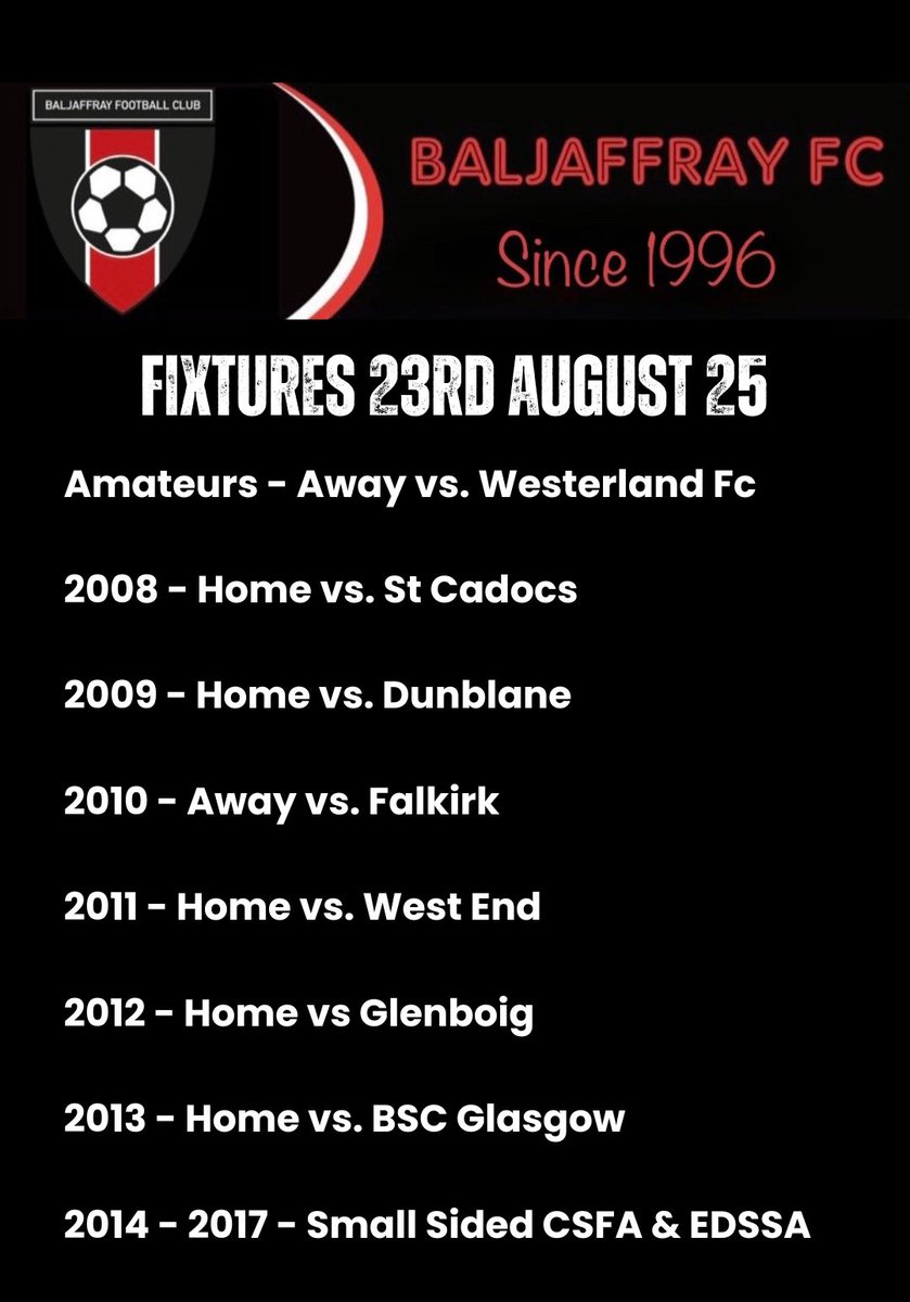 Your Saturday #BJAF fixtures with 5 games at Colquhoun for your enjoyment.