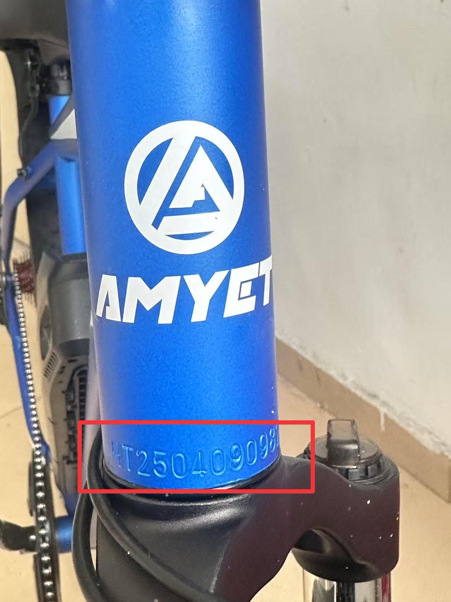 amyetebike's tweet image. 📌 Friendly Reminder:
After receiving your AMYET e-bike, please check and note down your frame serial number.
It’s important for warranty, service, and in case of loss.

#AmyetEbike #EbikeTips #RideWithCare