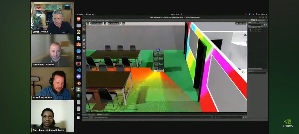 TimUkwueze's tweet photo. Somehow I got to be on @nvidiaomniverse livestream alongside talented participants from the @LycheeAI_X Isaac Tournament.

An amazing experience 🙃
#simulation #isaacsim #ros2 #Robotics https://t.co/7uXgeoFLgI