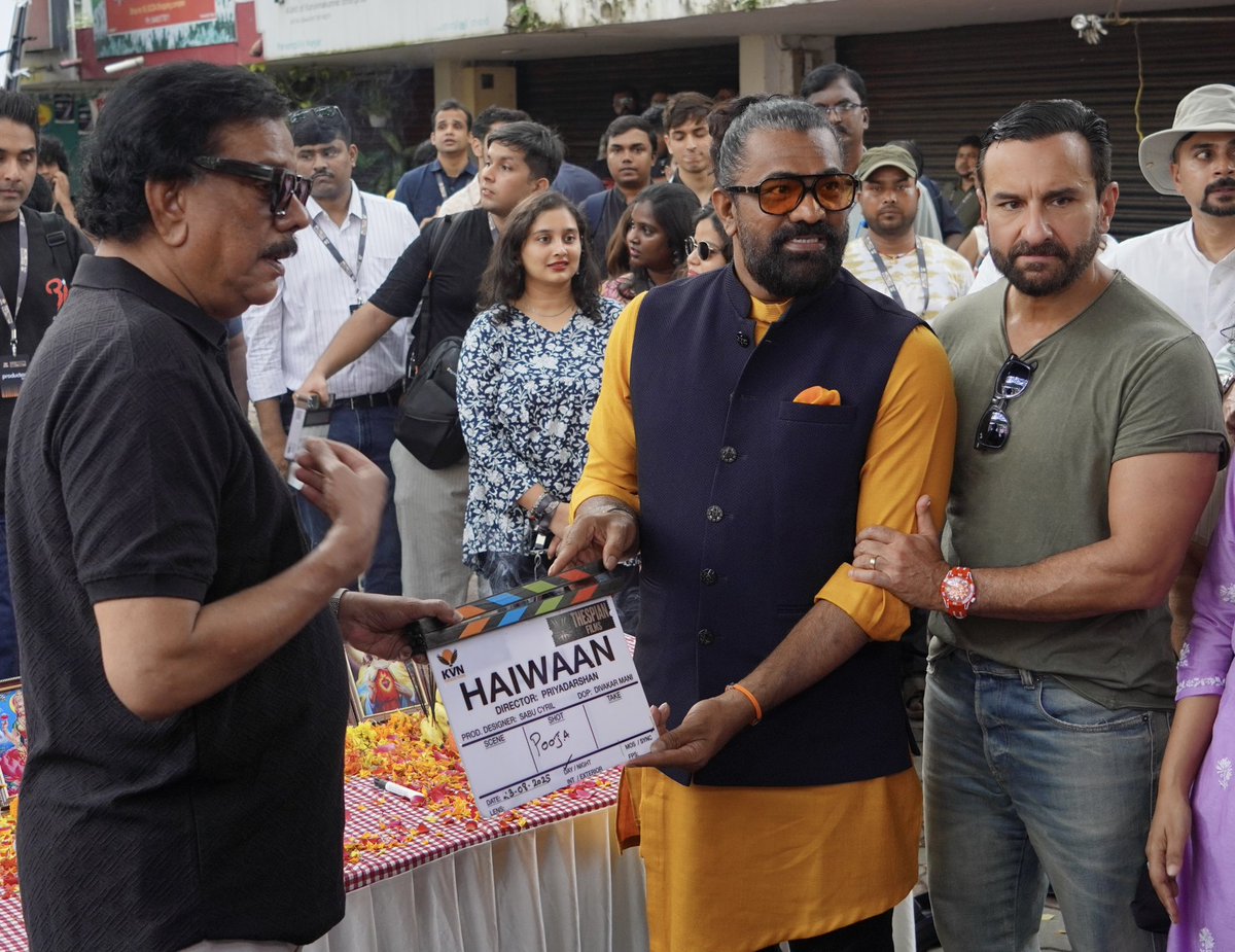 KVN Productions (@kvnproductions) on Twitter photo Legends. Reunion. Action. ⚡️
Akshay Kumar & Saif Ali Khan back together in Priyadarshan’s Haiwaan. Shoot starts today!
<a href="/akshaykumar/">Jolly Mishra - Asli Jolly from Kanpur</a> #SaifAliKhan
<a href="/priyadarshandir/">priyadarshan</a> <a href="/ipritamofficial/">Pritam</a>
<a href="/thespianfilms_/">thespianfilms_ind</a> <a href="/ShailajaD/">Shailaja D</a> #SatishFenn <a href="/SUPRITH_87/">Suprith</a>
@DhavalJatania28 <a href="/poojashah0920/">Pooja Shah</a> <a href="/VavvetiUsha/">Usha Vavveti✨</a> Legends. Reunion. Action. ⚡️
Akshay Kumar & Saif Ali Khan back together in Priyadarshan’s Haiwaan. Shoot starts today!
<a href="/akshaykumar/">Jolly Mishra - Asli Jolly from Kanpur</a> #SaifAliKhan
<a href="/priyadarshandir/">priyadarshan</a> <a href="/ipritamofficial/">Pritam</a>
<a href="/thespianfilms_/">thespianfilms_ind</a> <a href="/ShailajaD/">Shailaja D</a> #SatishFenn <a href="/SUPRITH_87/">Suprith</a>
@DhavalJatania28 <a href="/poojashah0920/">Pooja Shah</a> <a href="/VavvetiUsha/">Usha Vavveti✨</a>