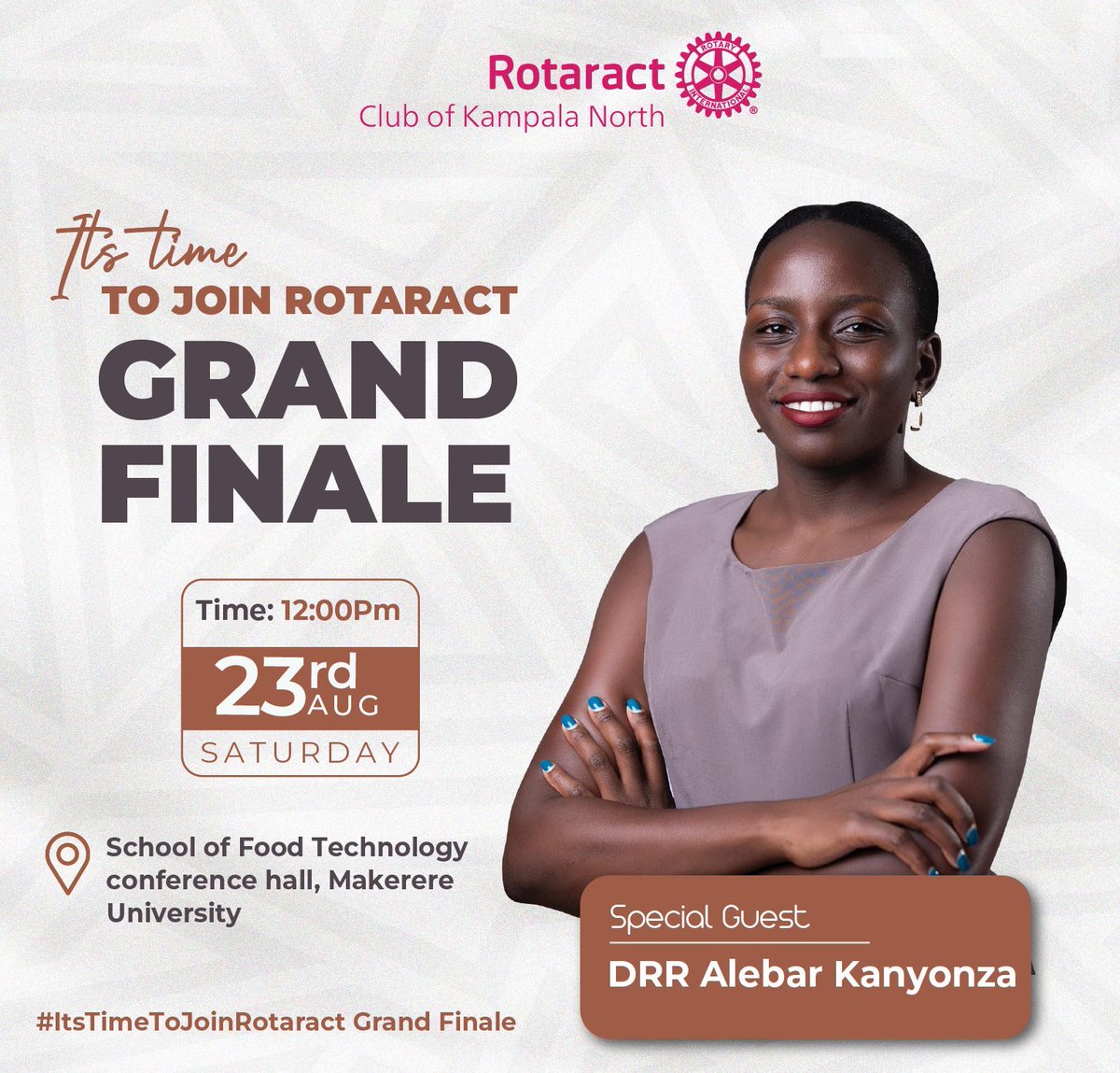 BushenyiBouy's tweet image. Today is the grand finale of #ItsTimeToJoinRotaract 
Join us at Makerere University- School of School of Food science &amp;amp; Technology