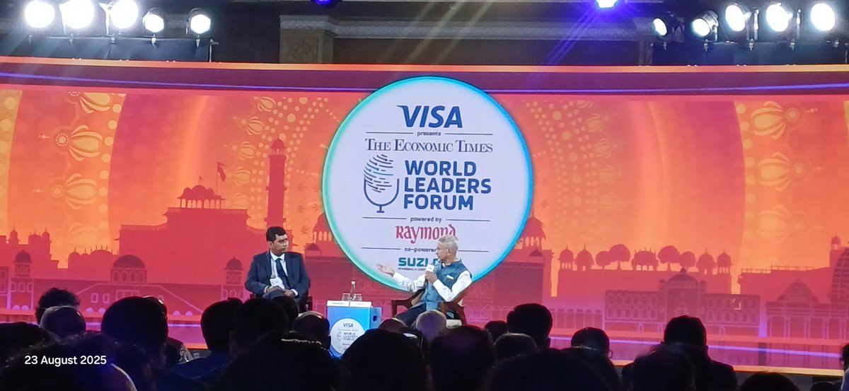 Tarun Shukla (@shukla_tarun) on Twitter photo Foriegn minister <a href="/DrSJaishankar/">Dr. S. Jaishankar</a> says India has both supply side & demand side challenge right now
"Don't depend on a single market, diversify" is impt & w/ regards to China, "there is a ground in between"
China flights, for eg., been in works for months
#ETWLF2025 #ETWLF Foriegn minister <a href="/DrSJaishankar/">Dr. S. Jaishankar</a> says India has both supply side & demand side challenge right now
"Don't depend on a single market, diversify" is impt & w/ regards to China, "there is a ground in between"
China flights, for eg., been in works for months
#ETWLF2025 #ETWLF