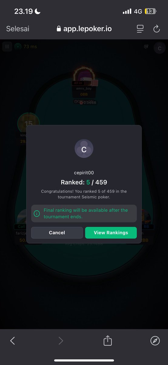 Cepirit (❖,❖) (@cepirit25) on Twitter photo Finally made it into the top 5 of tonight’s <a href="/SeismicSys/">Seismic</a> poker event!  Super thrilled battling skilled players and had an amazing time with all the fun and excitement! ✋🏻🥳
<a href="/NoxxW3/">Noxx</a> <a href="/xealistt/">Xealist</a> <a href="/heathcliff_eth/">Heathcliff</a> <a href="/darkknight10899/">origin91</a> <a href="/nftzella/">ZELLA⨀</a> <a href="/revvETH/">Revv (evm/acc)</a> <a href="/fcksjkh/">Cigs</a> Finally made it into the top 5 of tonight’s <a href="/SeismicSys/">Seismic</a> poker event!  Super thrilled battling skilled players and had an amazing time with all the fun and excitement! ✋🏻🥳
<a href="/NoxxW3/">Noxx</a> <a href="/xealistt/">Xealist</a> <a href="/heathcliff_eth/">Heathcliff</a> <a href="/darkknight10899/">origin91</a> <a href="/nftzella/">ZELLA⨀</a> <a href="/revvETH/">Revv (evm/acc)</a> <a href="/fcksjkh/">Cigs</a>