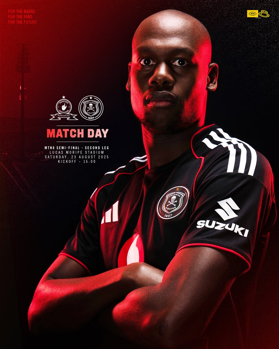 Orlando Pirates (@orlandopirates) on Twitter photo πππππ-πππ
π#MTN8 Semi-Final 2nd Leg
π <a href="/Masandawana/">Mamelodi Sundowns FC</a>
ποΈ Lucas Moripe Stadium
β²οΈ 15H00
πΊ <a href="/SuperSportTV/">SuperSport π</a>
πΊ <a href="/Official_SABC1/">SABC 1</a>
β«βͺπ΄β
#OrlandoPirates
#OnceAlways πππππ-πππ
π#MTN8 Semi-Final 2nd Leg
π <a href="/Masandawana/">Mamelodi Sundowns FC</a>
ποΈ Lucas Moripe Stadium
β²οΈ 15H00
πΊ <a href="/SuperSportTV/">SuperSport π</a>
πΊ <a href="/Official_SABC1/">SABC 1</a>
β«βͺπ΄β
#OrlandoPirates
#OnceAlways