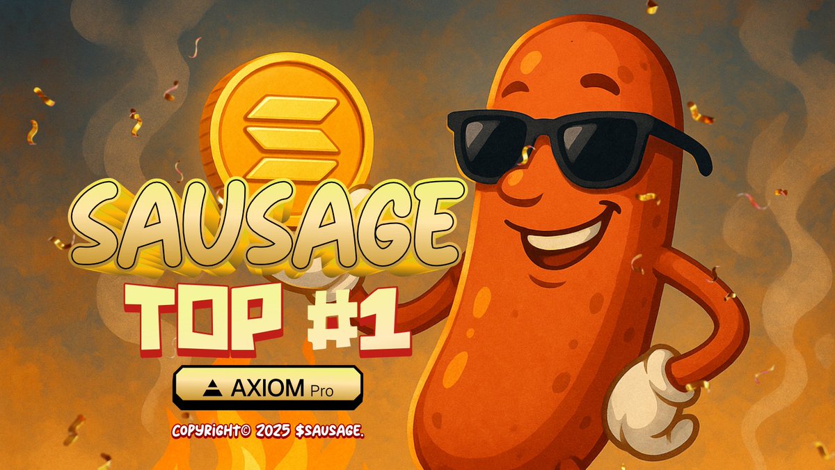 🎉 $SAUSAGE is now officially Top#1 on AXIOM. The trend is strong
axiom.trade/meme/BneymPXBJ…