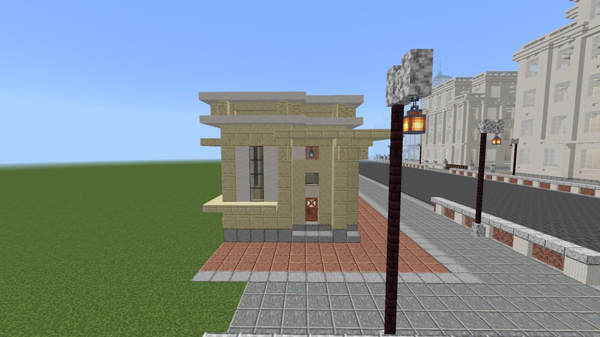 Roukocity's tweet photo. 角地に交番を建築、、、
#Minecraft #マイクラ #マインクラフト #NintendoSwitch https://t.co/HHtNW83Sha