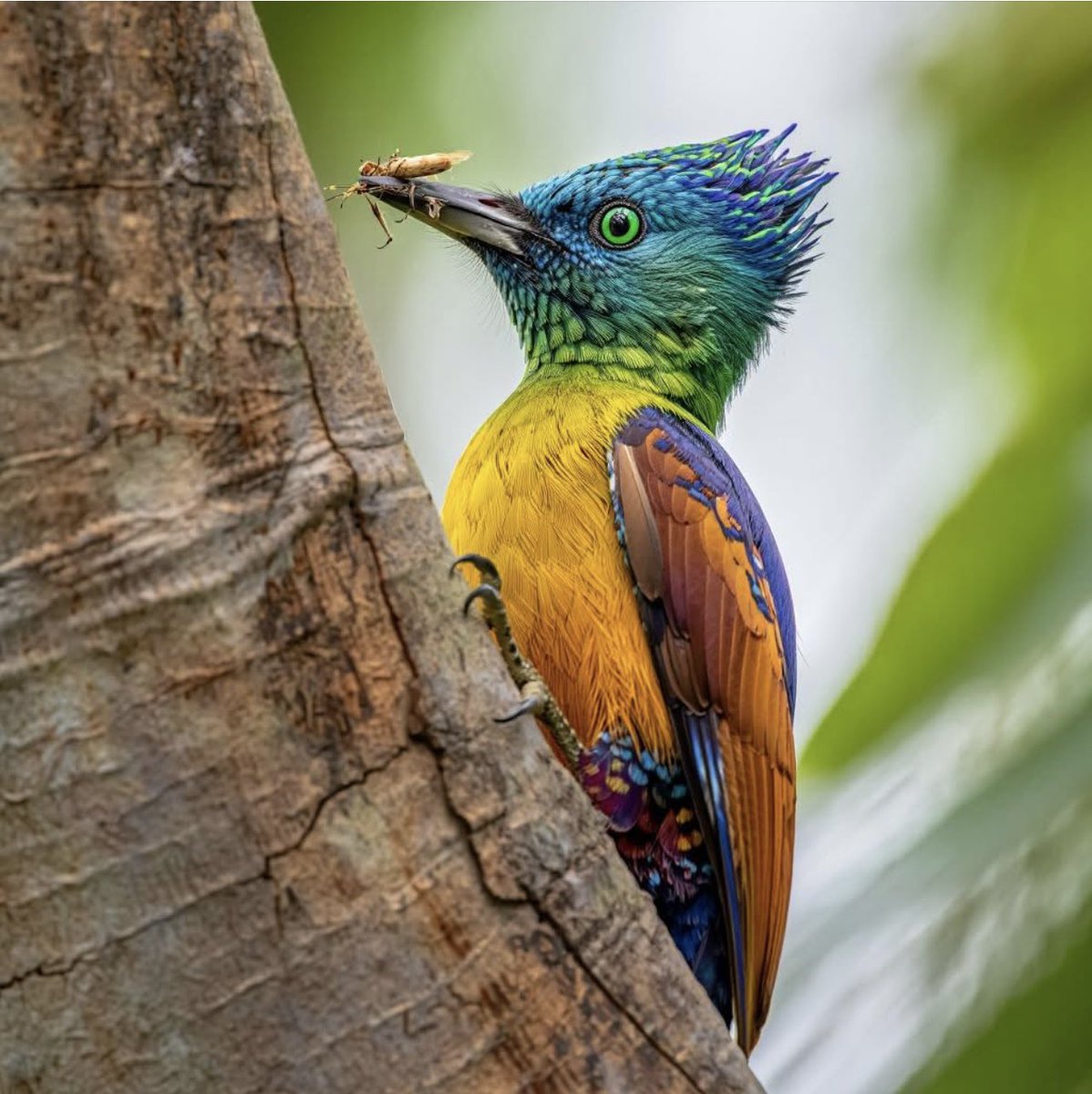 Julioqc's tweet photo. Un PÁJARO CARPINTERO. https://t.co/mW2RcQXL7F