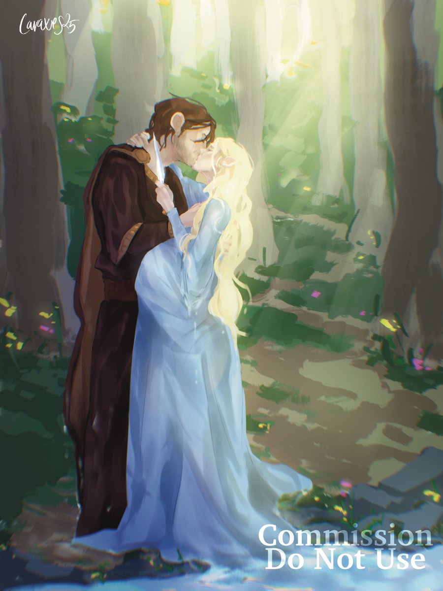 The biggest thanks ever to <a href="/caraxesluvr/">halbrand’s lawyer</a> for this amazing piece of art that I commissioned. I don't want to spoil the fic but if you read it then you'll know!

#haladriel