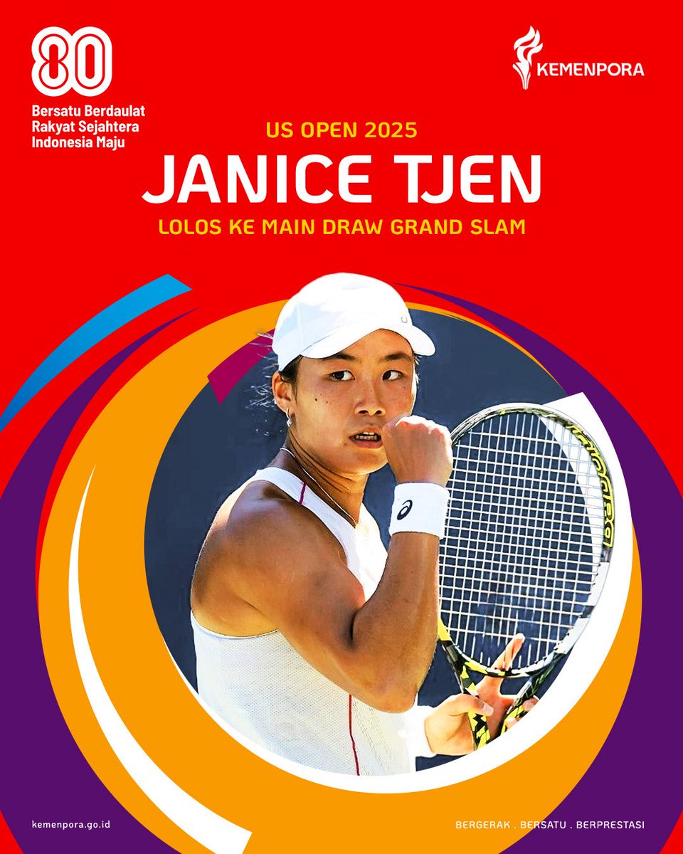 🇮🇩 Janice Tjen, cetak sejarah di dunia tenis! 🎾✨

Setelah penantian 21 tahun, tunggal putri tenis Indonesia kembali berhasil meloloskan wakilnya ke Babak Utama Grand Slam, setelah sebelumnya diukir Angelique Widjaja pada tahun 2004.