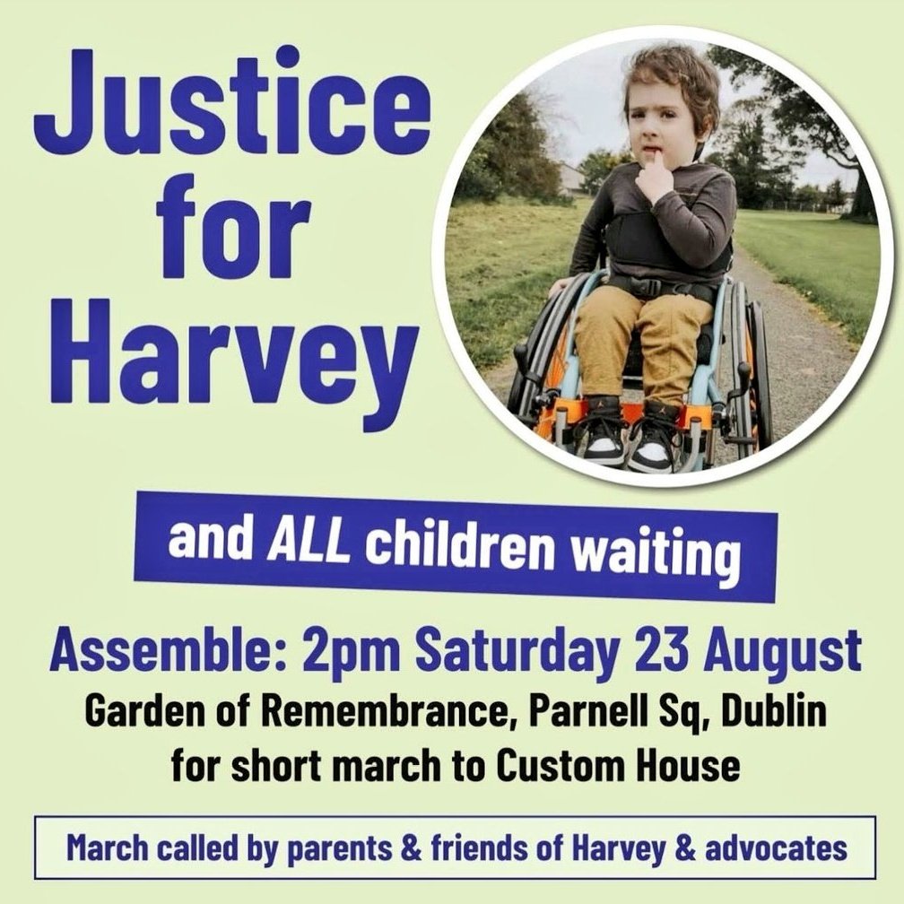 caulmick's tweet photo. 📍Please join us today, Saturday, 23rd August, 2 pm at the Garden of Remembrance in Dublin. 

Make a Stand - Demand Political Accountability 

📢Let's come together today to remember Harvey. And all children who are left to suffer in pain waiting on hospital waiting lists. 

🤳Please share & be there ! 

#JusticeForHarvey #ResignHarris  #March4Harvey #Aug23 #Dublin #CHI #Scoliosis