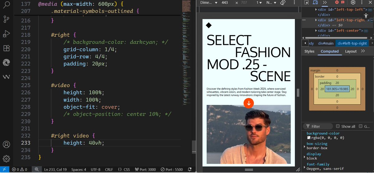 jhulandey's tweet image. Built a responsive layout with CSS Grid 🕸️! Fluid typography, video integration, &amp;amp; scalable icons. CSS Grid makes complex design easy! #WebDev #CSSGrid #ResponsiveDesign