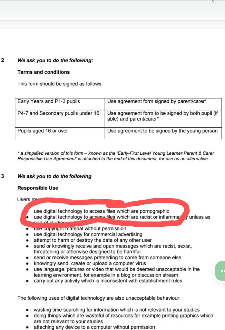 TeacherInGlasgow (@teachinglasgow) on Twitter photo In South Lanarkshire, 8 year olds have to sign this form about digital use in schools. The first line mentions pornography. Putting all school years in the same category speaks volumes <a href="/SouthLanCouncil/">South Lanarkshire Council</a> In South Lanarkshire, 8 year olds have to sign this form about digital use in schools. The first line mentions pornography. Putting all school years in the same category speaks volumes <a href="/SouthLanCouncil/">South Lanarkshire Council</a>