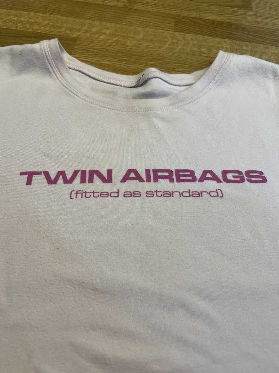 Years ago there was a breast cancer campaign. This was one of the charity t-shirts and was my favourite for years. Now I find it in my youngest’s room and it’s a fav of hers too. Either way whoever wears it; it’s a banger of a tee.