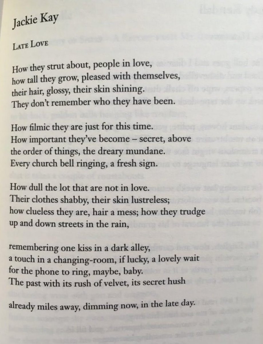 Today’s Saturday poem chosen by our poetry editor Ralph Dartford comes from Jackie Kay.