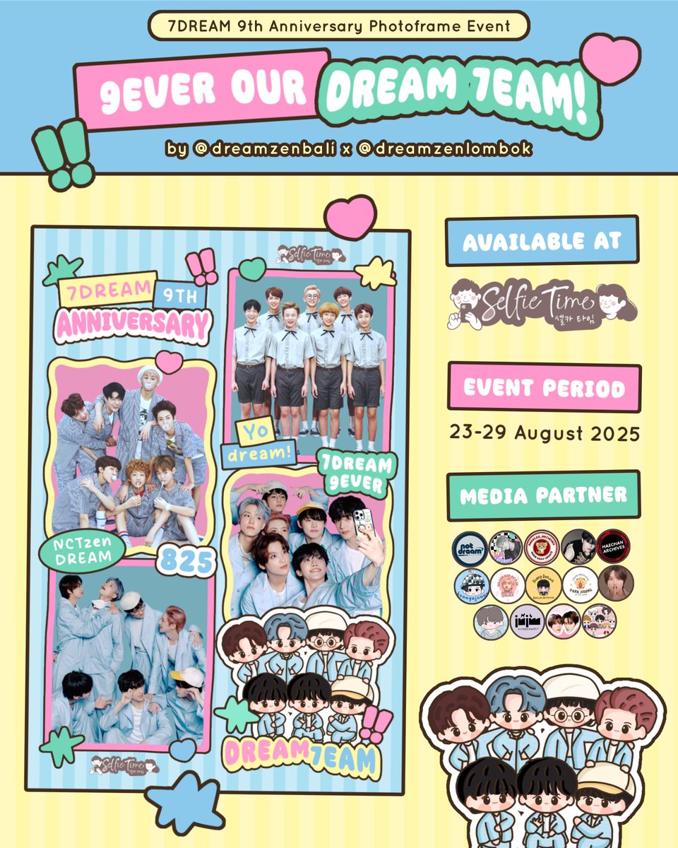 Dreamzen merapat yuk!
Kita rayakan NCT DREAM 9th Anniversary bareng pakai frame event <a href="/dreamzenlombok/">DREAMZEN LOMBOK</a> di semua store Selfie Time🫶
Framenya sudah tersedia mulai 23-29 Agustus 2025 aja lho, jangan sampai kelewatan!🥰

Tag bestie yang mau diajak foto!😚
#selfietimeid #NCT #NCTDREAM