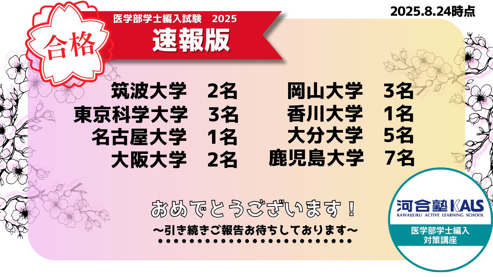 公式】河合塾KALS 医学部学士編入 対策講座 on X: 