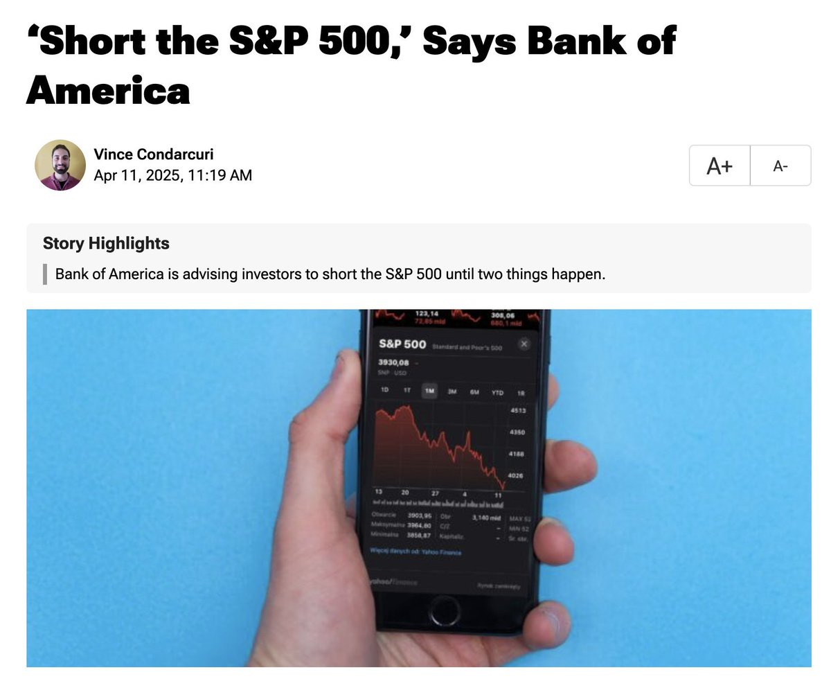 🔵BARCHART: "Bank of America e il Consiglio Short: S&P 500 Sale del 23%"